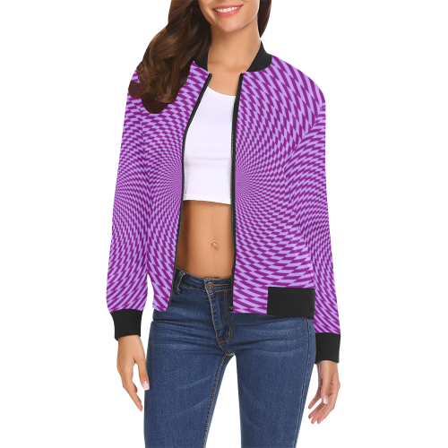 CHECKERBOARD 426 All Over Print Bomber Jacket for Women (Model H19)