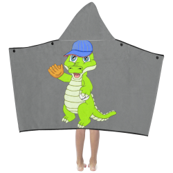 Baseball Gator Grey Kids' Hooded Bath Towels