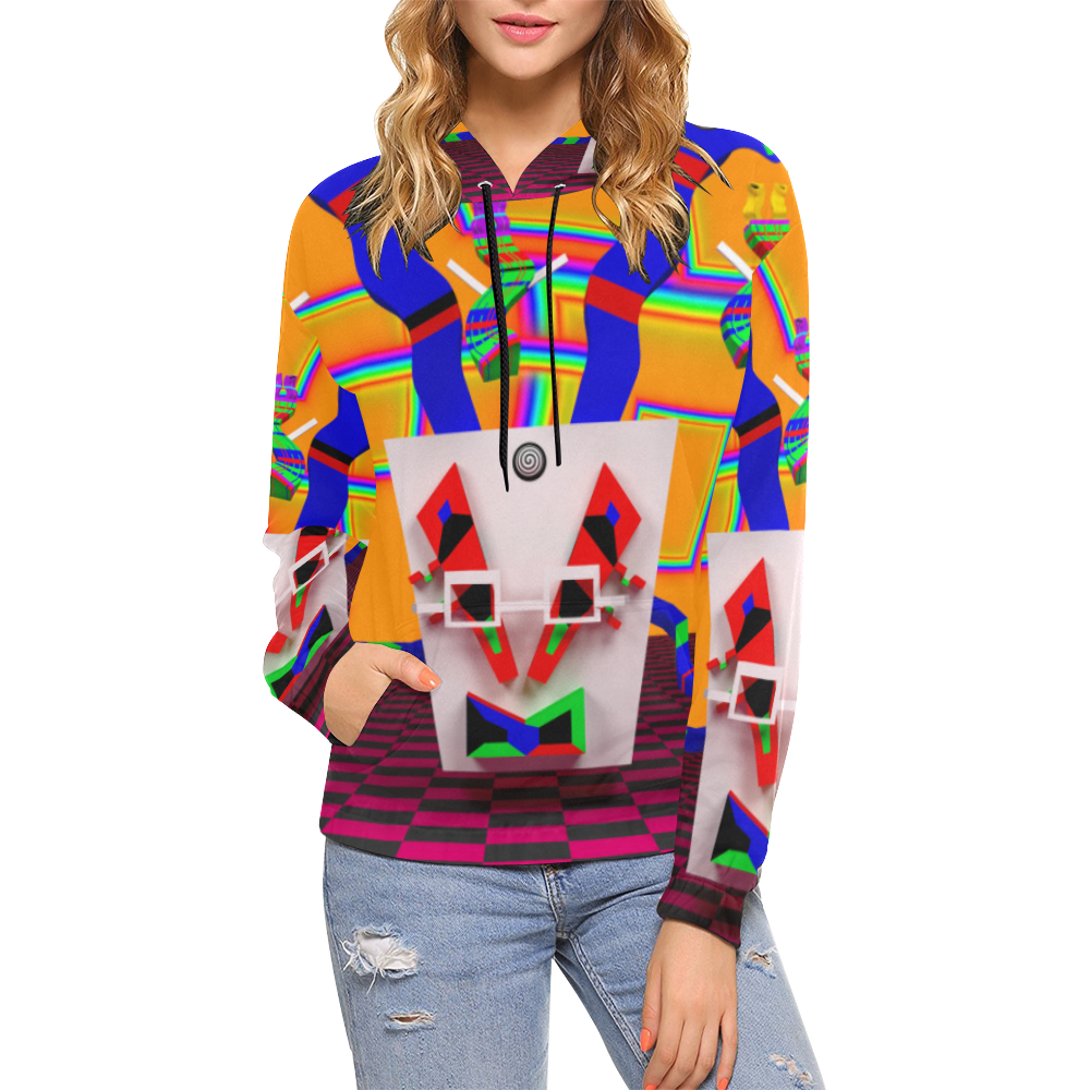 Psychedelic Carnival by Jay Trevor All Over Print Hoodie for Women (USA Size) (Model H13)