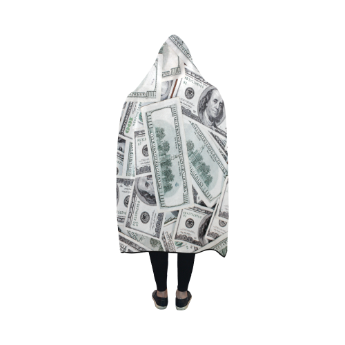 Cash Money / Hundred Dollar Bills Hooded Blanket 50''x40''