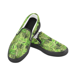 Tropical Jungle Leaves Camouflage Men's Unusual Slip-on Canvas Shoes (Model 019)