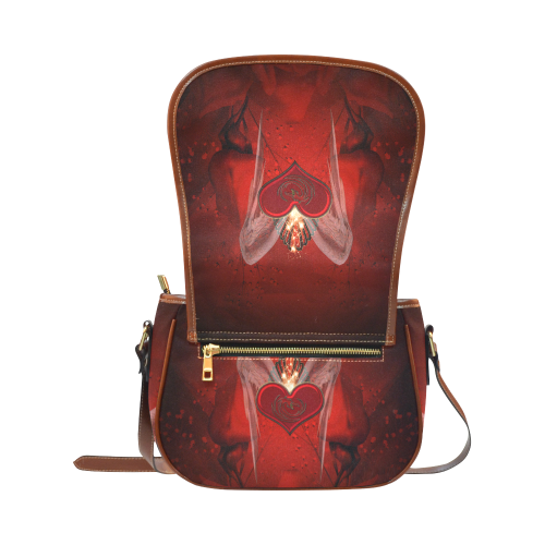Heart with wings Saddle Bag/Small (Model 1649) Full Customization