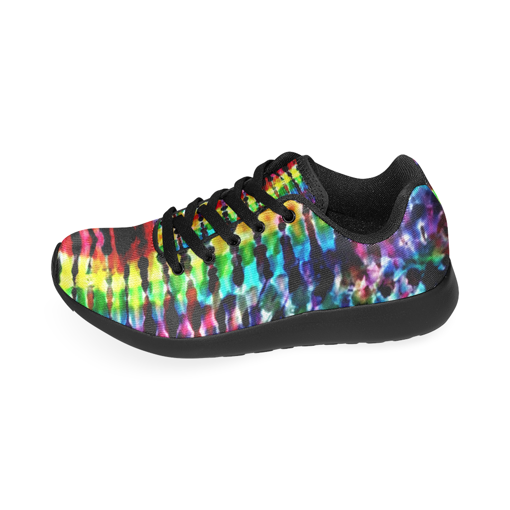 Rainbow Tie Dye Stripe Women’s Running Shoes (Model 020)
