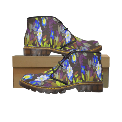 FLORAL DESIGN 1 Women's Canvas Chukka Boots/Large Size (Model 2402-1)