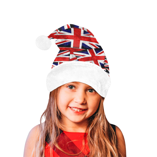 Union Jack British UK Flag Santa Hat