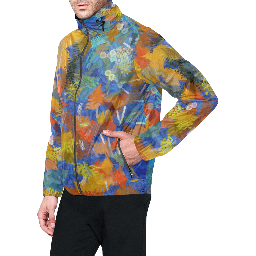 Colorful paint strokes Unisex All Over Print Windbreaker (Model H23)