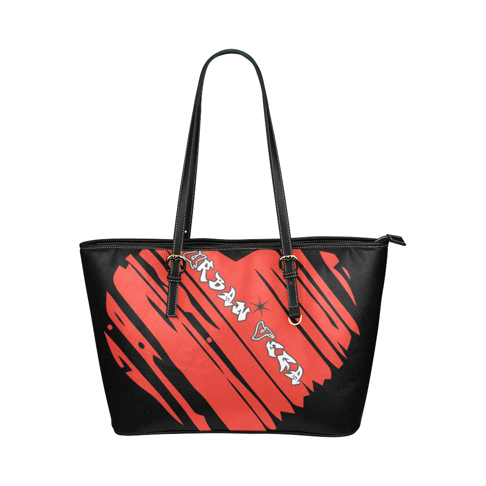 red heart Leather Tote Bag/Small (Model 1651)