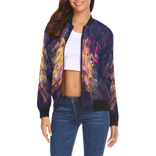 Berlin Popart by Nico Bielow All Over Print Bomber Jacket for Women (Model H19)