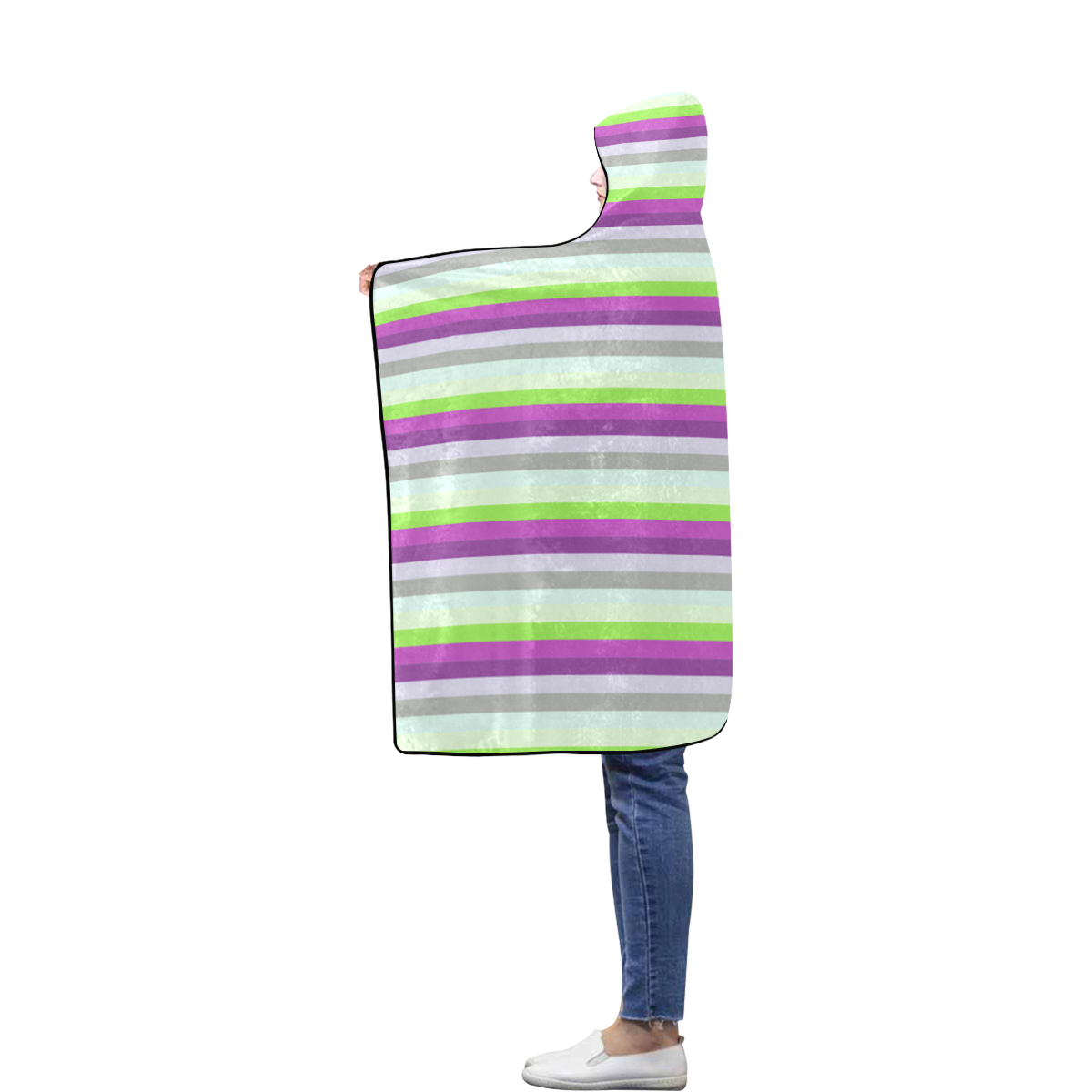 Fun Stripes 4 Flannel Hooded Blanket 40''x50''