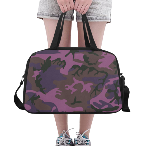 Camouflage violet Fitness Handbag (Model 1671)