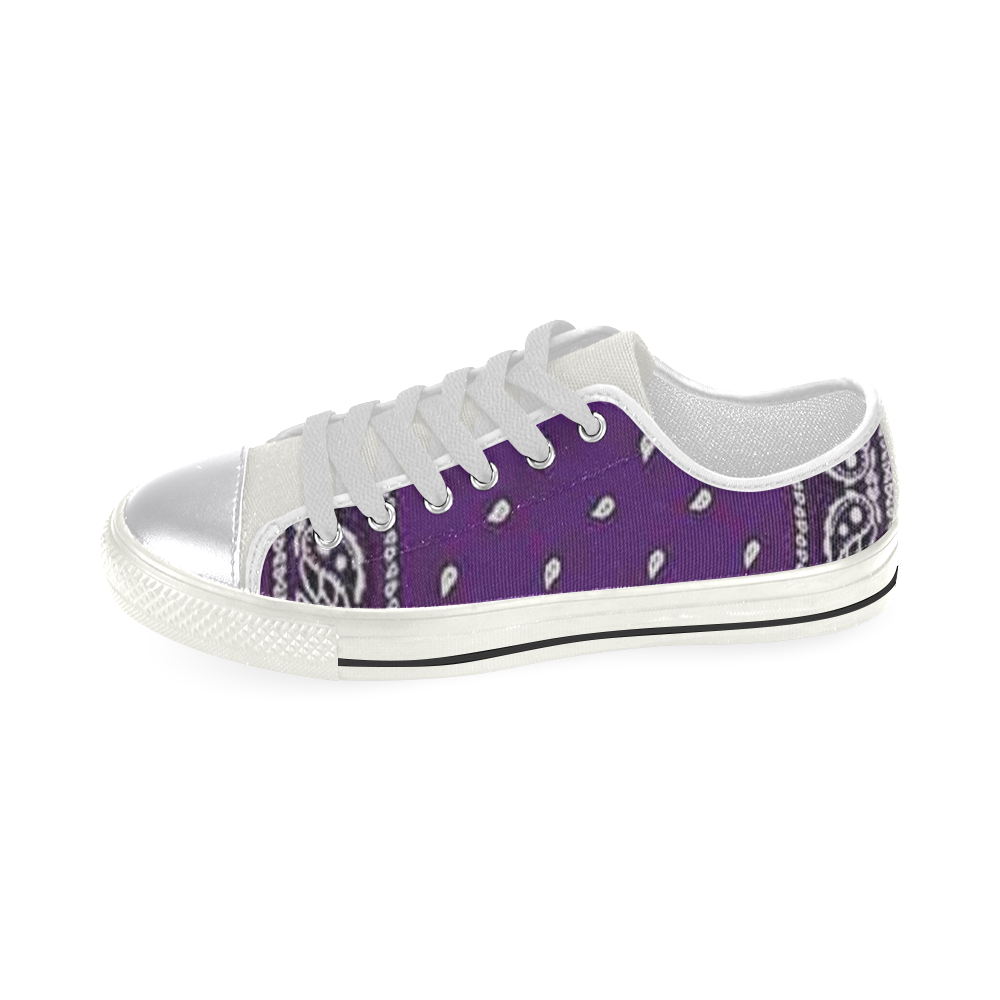 Purple Bandana Women's Classic Canvas Shoes (Model 018)