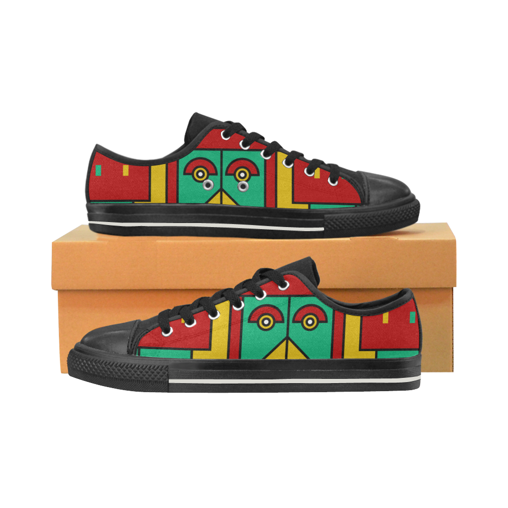 Aztec Spiritual Tribal Low Top Canvas Shoes for Kid (Model 018)