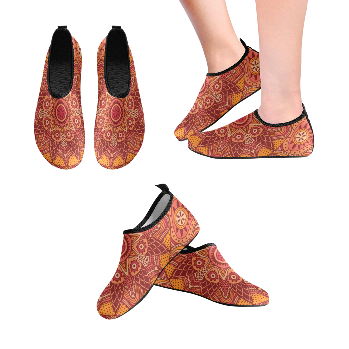 MANDALA SPICE OF LIFE Women's Slip-On Water Shoes (Model 056)