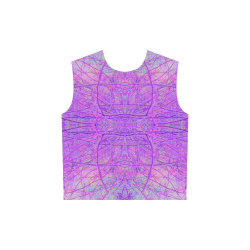 Hot Pink and Purple Abstract Branch Pattern All Over Print Sleeveless Hoodie for Women (Model H15)