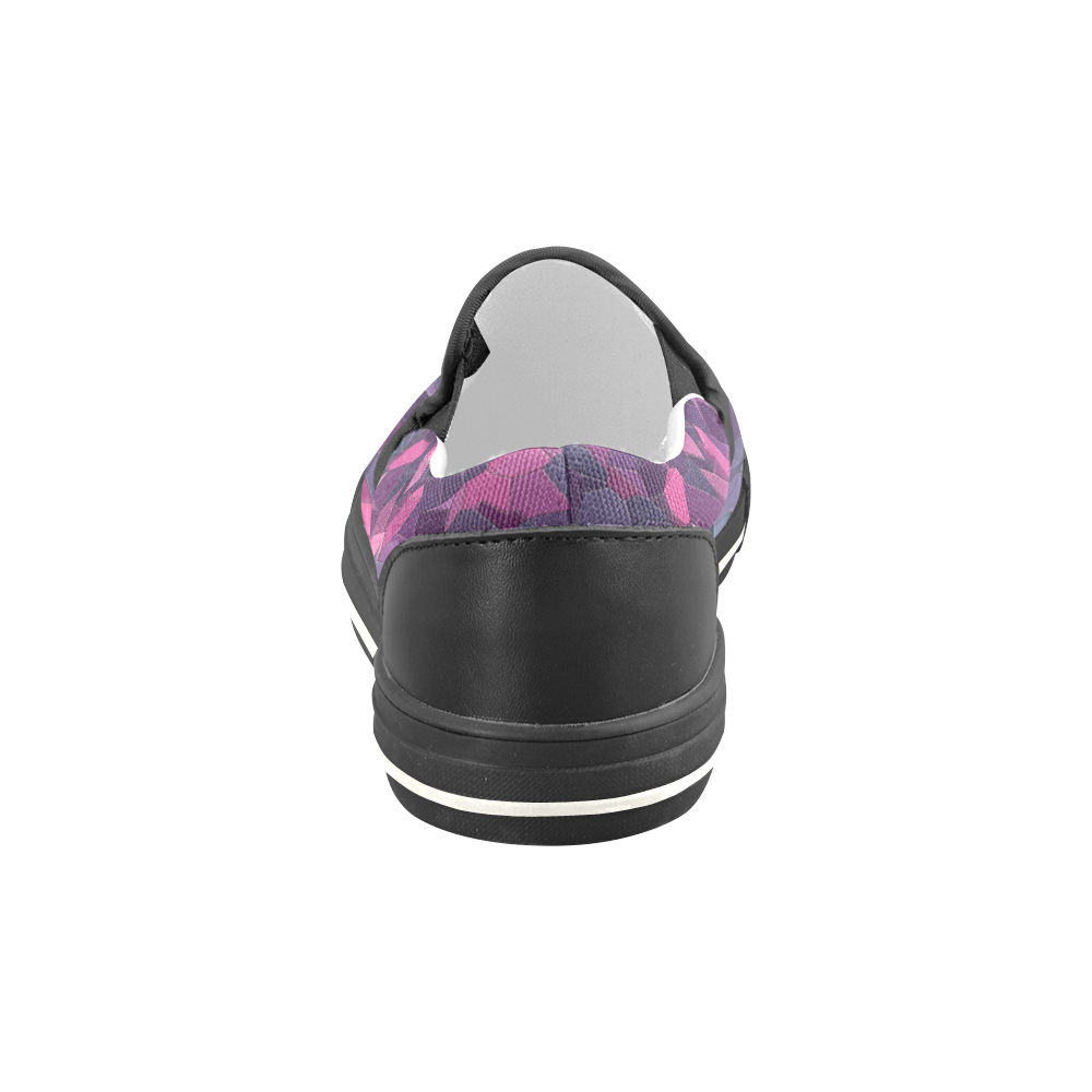 purple pink magenta mosaic #purple Slip-on Canvas Shoes for Kid (Model 019)