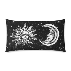 Mystic Moon and Sun Rectangle Pillow Case 20"x36"(Twin Sides)