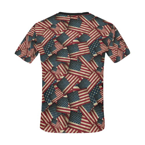 Patriotic USA American Flag Art All Over Print T-Shirt for Men/Large Size (USA Size) Model T40)