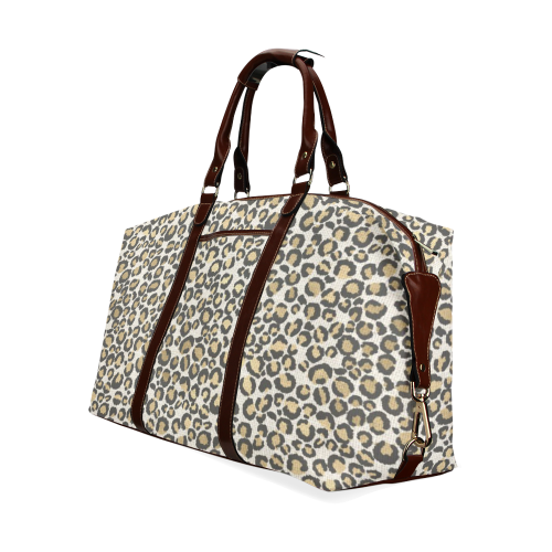 Linen Small Cheetah Animal Print Classic Travel Bag (Model 1643) Remake