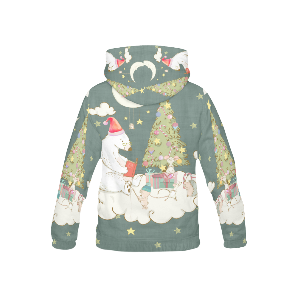 Cute Christmas Dreams All Over Print Hoodie for Kid (USA Size) (Model H13)