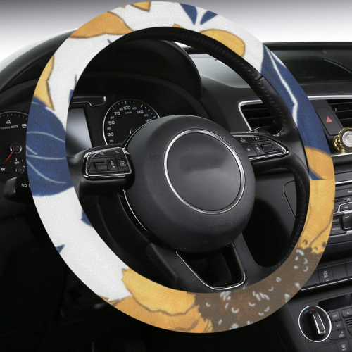 Sunflowers Steering Wheel Cover With Grip Insert Steering Wheel Cover with Anti-Slip Insert