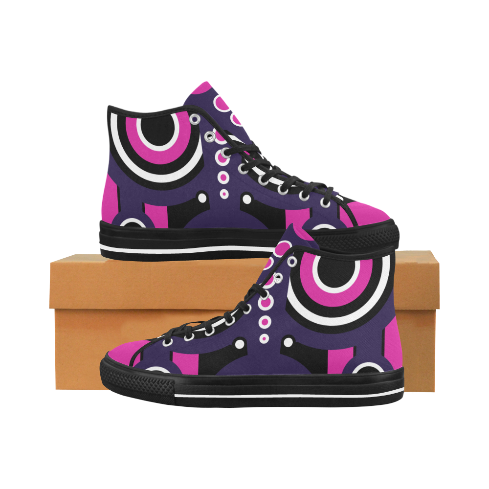 Pink Purple Tiki Tribal Vancouver H Women's Canvas Shoes (1013-1)