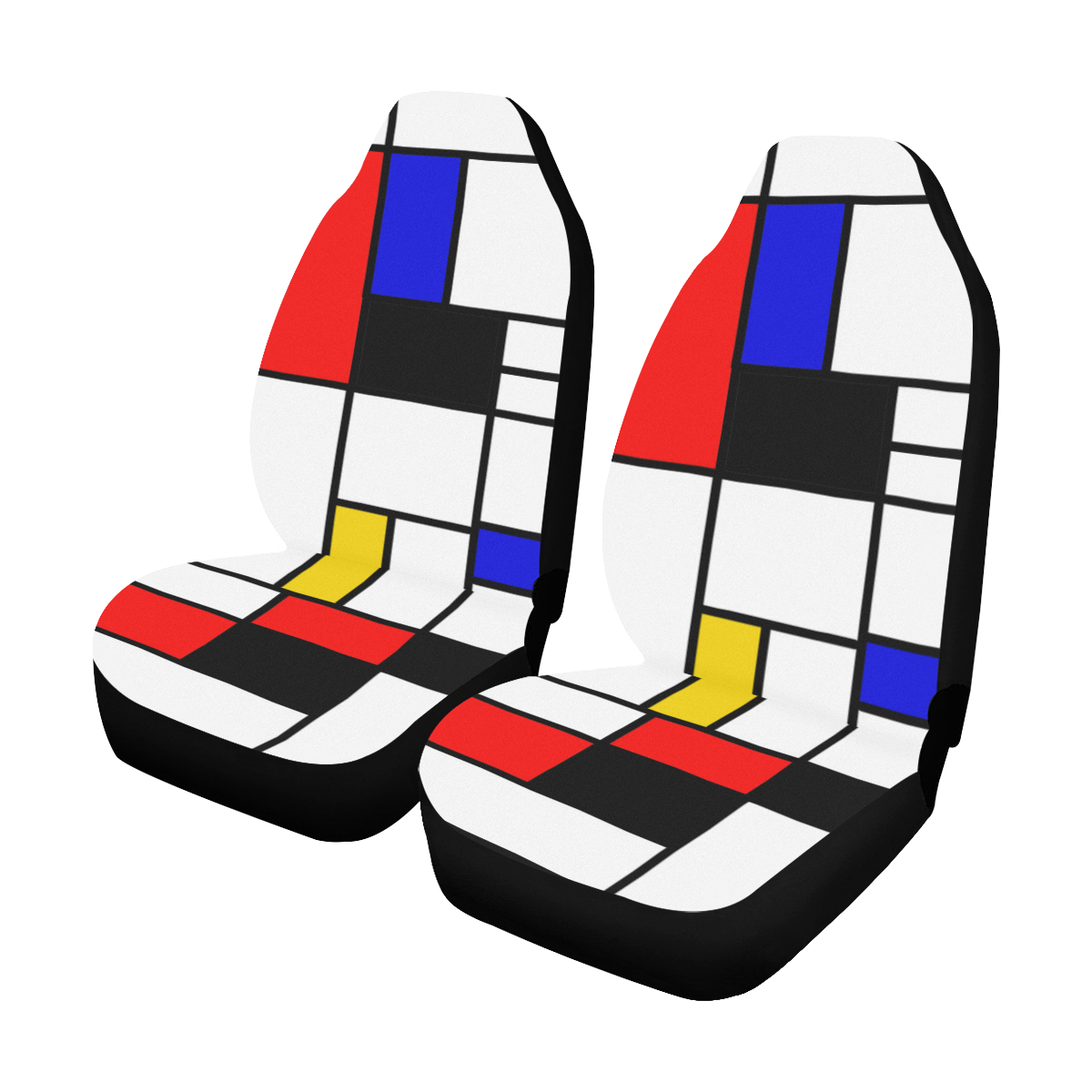 Bauhouse Composition Mondrian Style Car Seat Covers (Set of 2)
