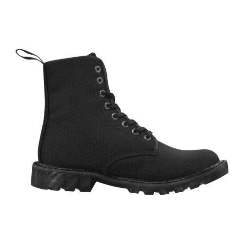 Times Square New York City webbing style on black Martin Boots for Men (Black) (Model 1203H)