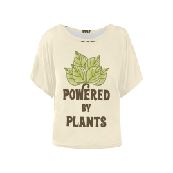 Powered by Plants (vegan) Women's Batwing-Sleeved Blouse T shirt (Model T44)