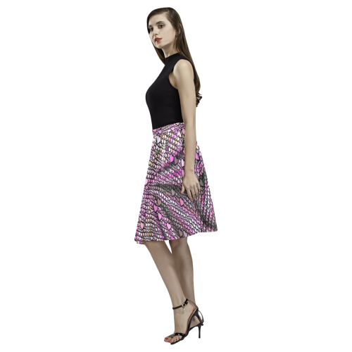 hearts everywhere C by JamColors Melete Pleated Midi Skirt (Model D15)