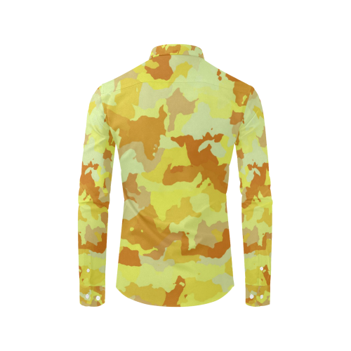 camouflage yellow Men's All Over Print Casual Dress Shirt (Model T61)