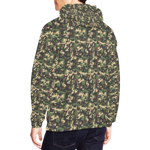 Jungle Camouflage All Over Print Hoodie for Men (USA Size) (Model H13)