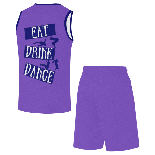 Break Dancing Blue / Purple All Over Print Basketball Uniform