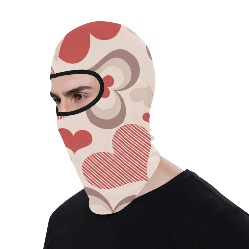 Motorcycle Face Mask hearts All Over Print Balaclava
