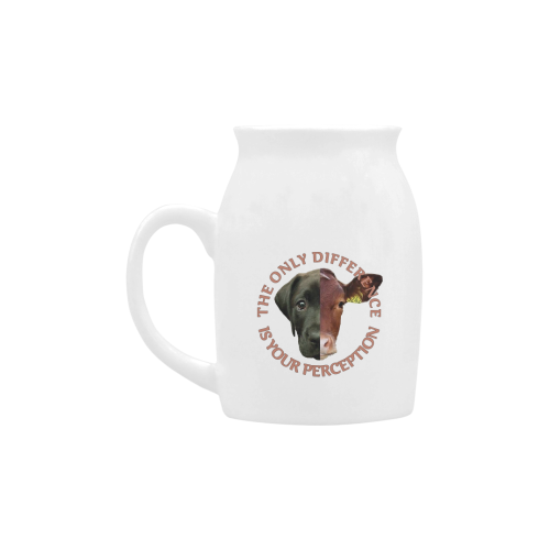 Vegan Cow and Dog Design with Slogan Milk Cup (Small) 300ml