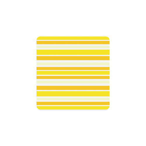 Sunshine Yellow Stripes Square Coaster