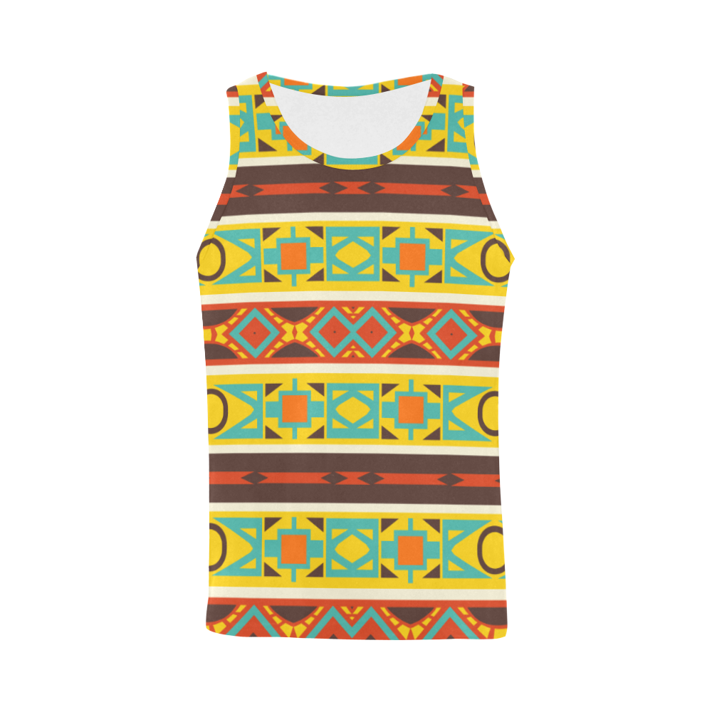 Ovals rhombus and squares All Over Print Tank Top for Men (Model T43)