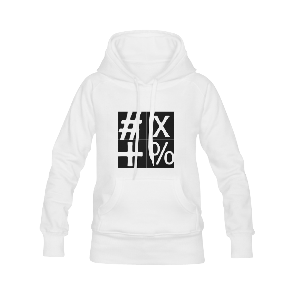 NUMBERS Collection Symbols White/Black Men's Classic Hoodie (Remake) (Model H10)