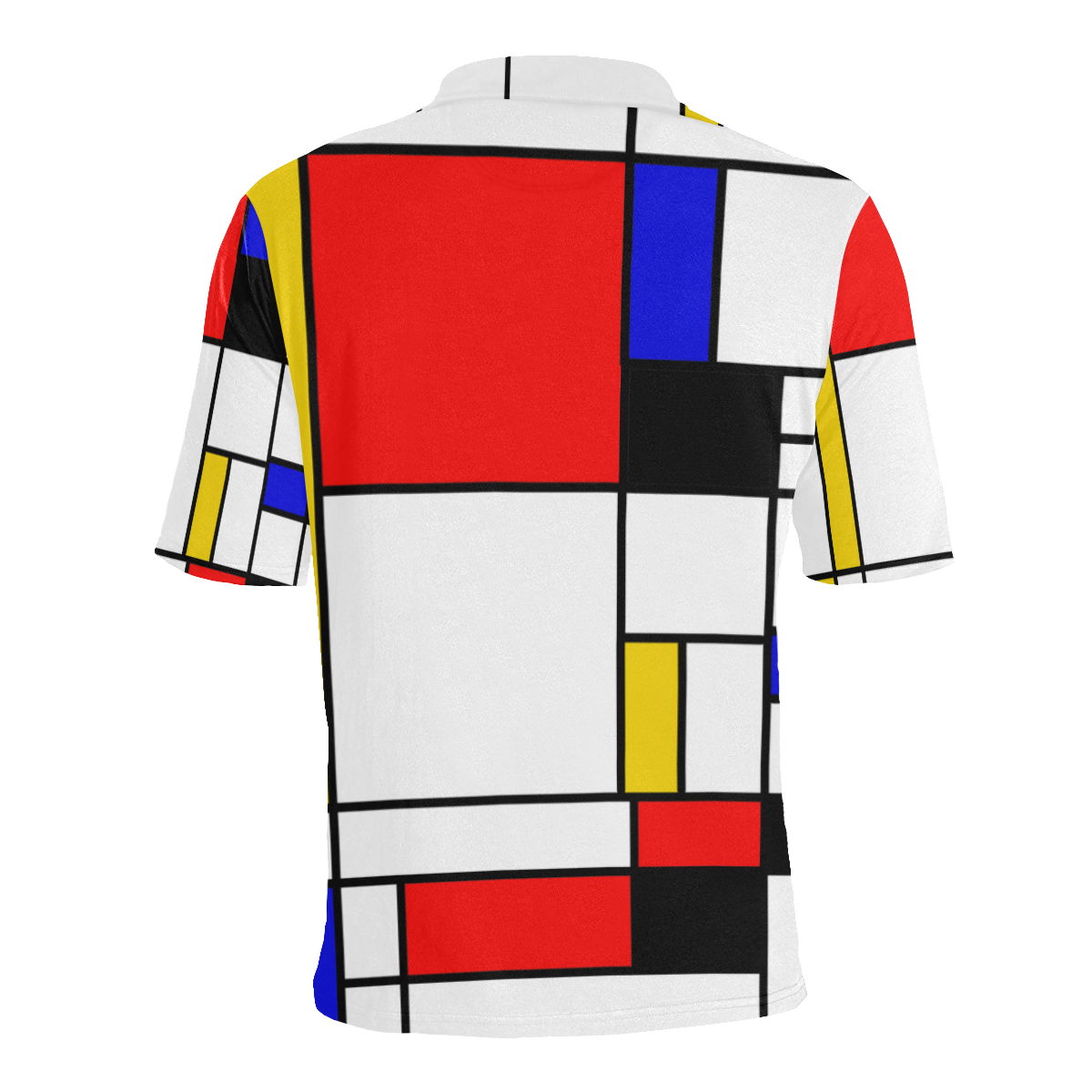 Bauhouse Composition Mondrian Style Men's All Over Print Polo Shirt (Model T55)