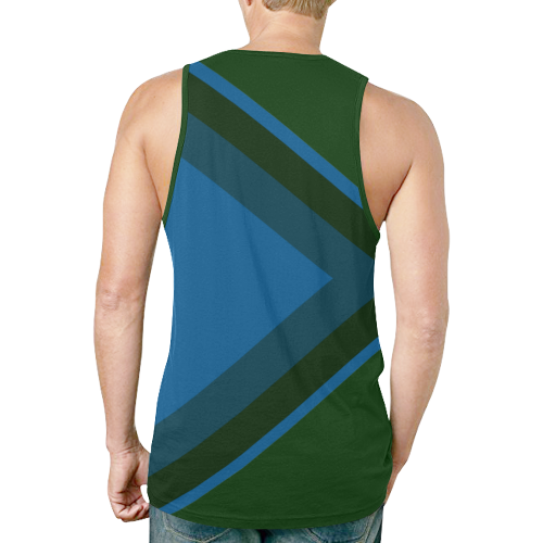 Classic Blue Layers on Green New All Over Print Tank Top for Men (Model T46)