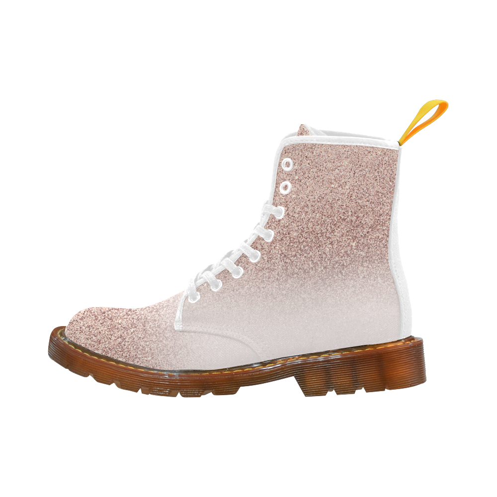 Rose Gold Glitter Ombre Pink White Martin Boots For Women Model 1203H
