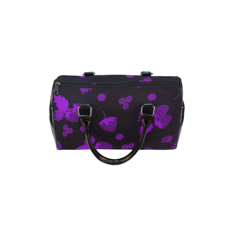 Cute Japanese Purple Berry Design Boston Handbag (Model 1621)