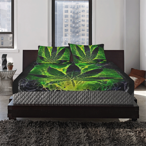 acaid cannabis 3-Piece Bedding Set