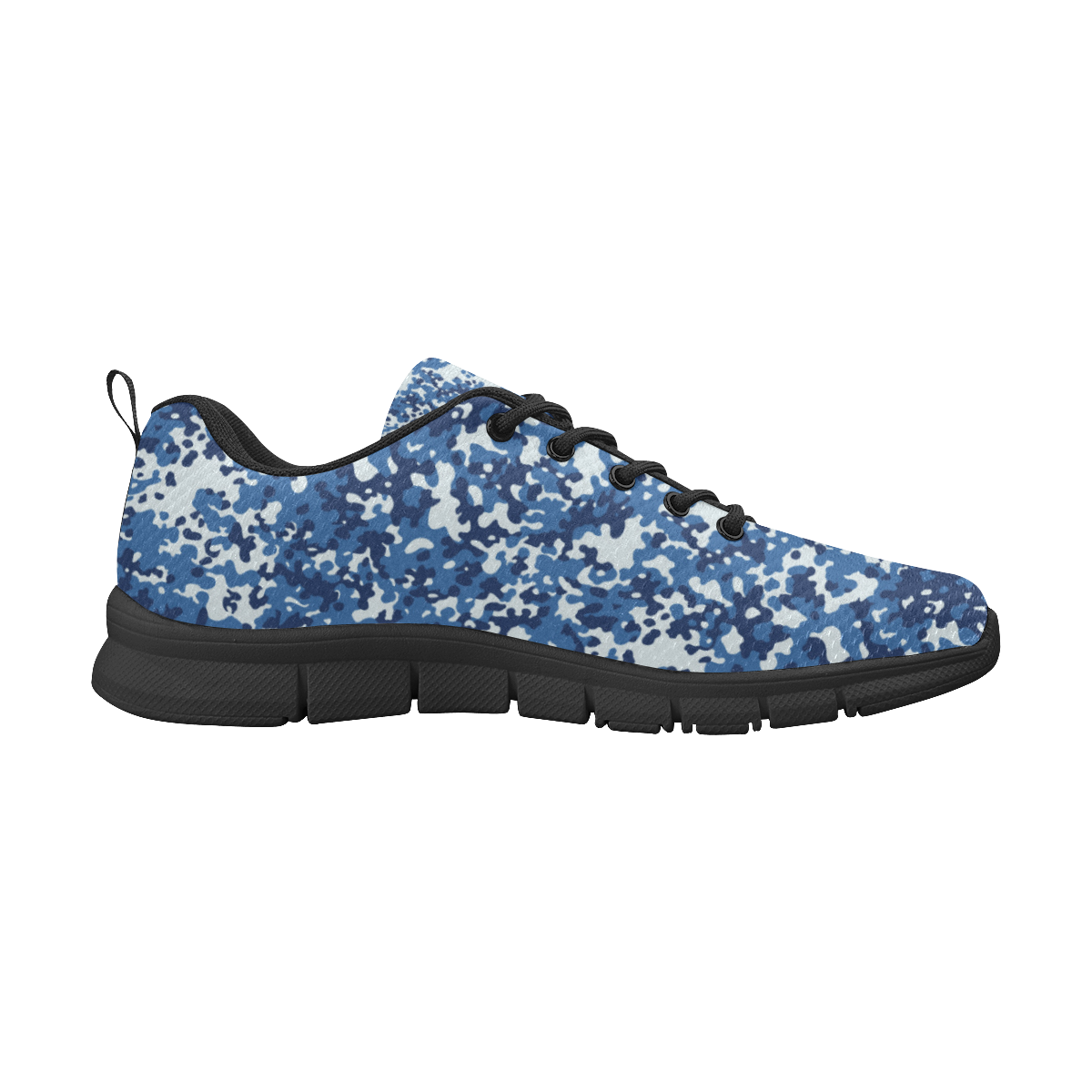 Digital Blue Camouflage Men's Breathable Running Shoes (Model 055)
