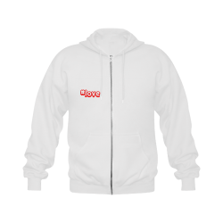 #love Gildan Full Zip Hooded Sweatshirt (Model H02)