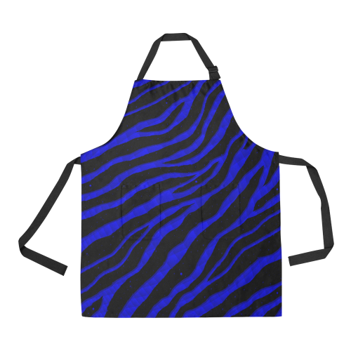 Ripped SpaceTime Stripes - Blue All Over Print Apron