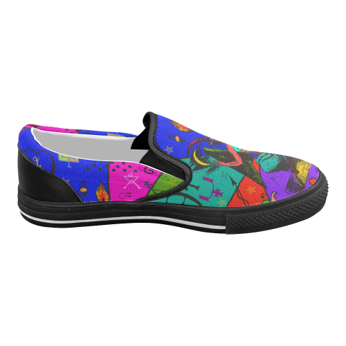 Awesome Baphomet Popart Women's Slip-on Canvas Shoes (Model 019)
