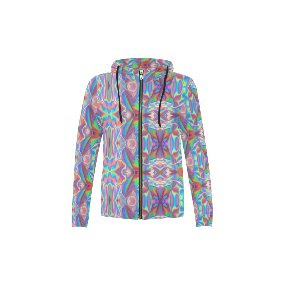 holo All Over Print Full Zip Hoodie for Kid (Model H14)