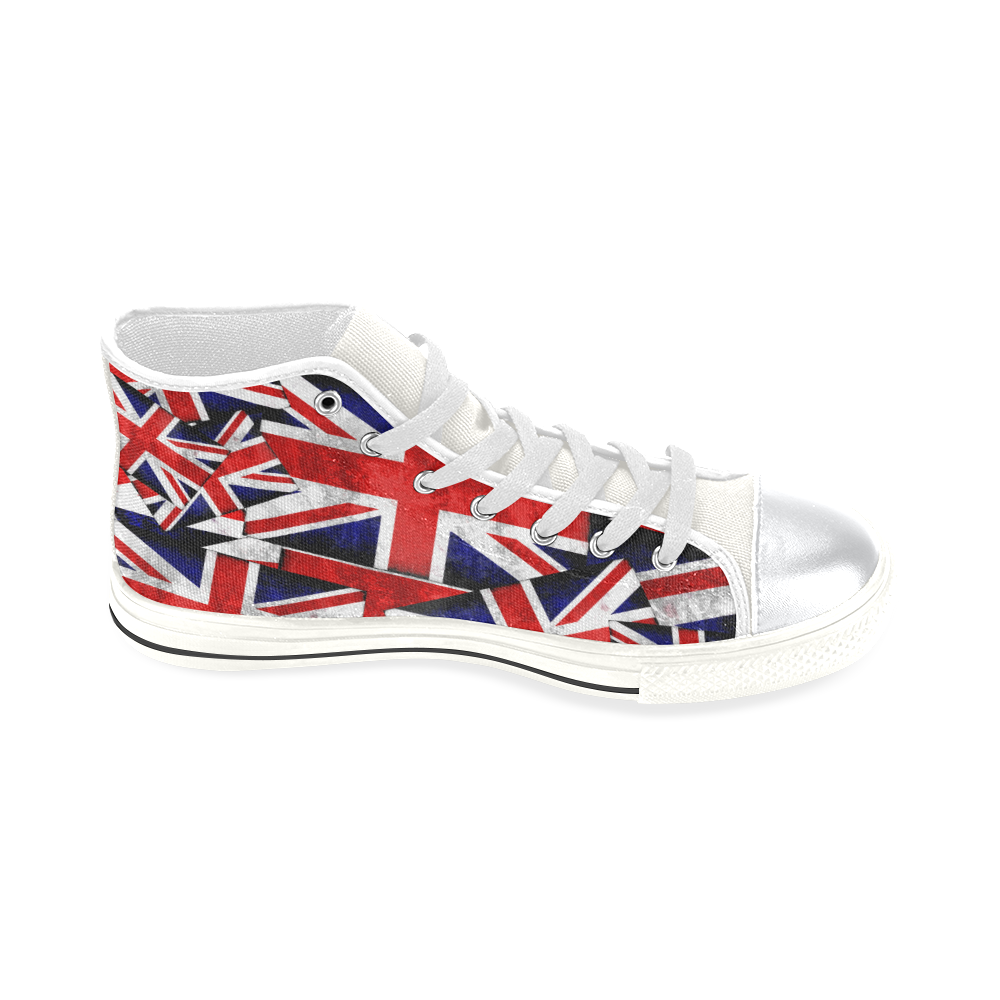 Union Jack British UK Flag High Top Canvas Shoes for Kid (Model 017)