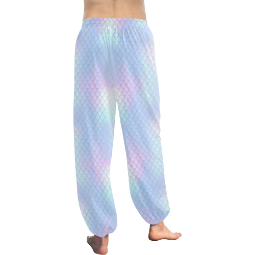 Neon Blue Mermaid Women's All Over Print Harem Pants (Model L18)