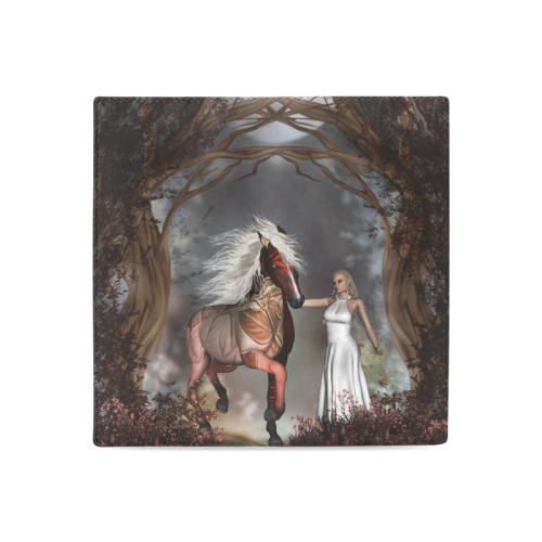 Fantasy horse with fairy Women's Leather Wallet (Model 1611)
